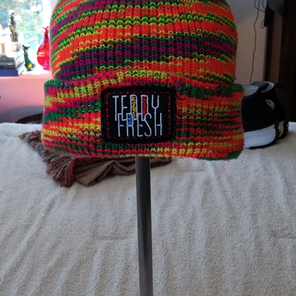 Teddy Fresh Very Bright Multicolor Kids Beanie.  Neon Colors - Picture 2 of 4
